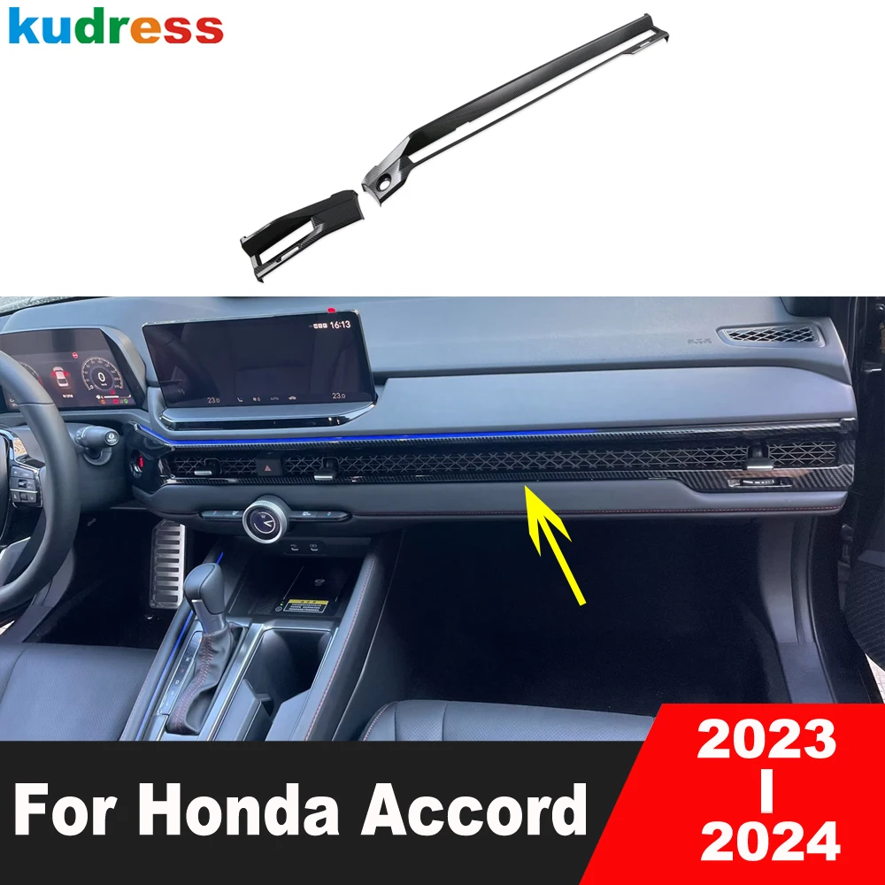 

Чехол из углеродного волокна для приборной панели автомобиля Honda Accord Sedan 2023 2024, кондиционер, вентиляционное отверстие, отделка, украшение, аксессуары для интерьера