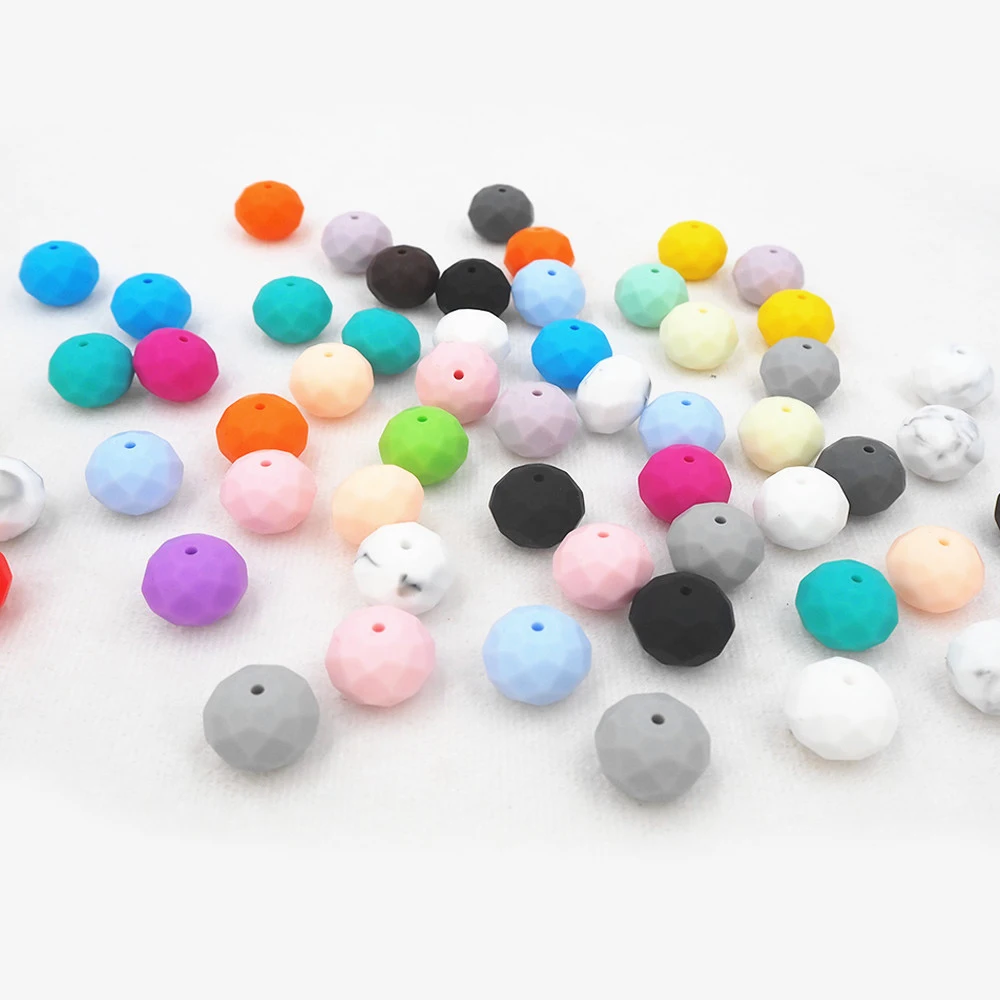 Chenkai 100pcs 20mm Silicone Oval Beads Faced Beads BPA Free Teething Infant Chewable Dummy Necklace Pacifier Toy Accessories