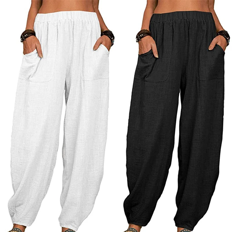 

2023 Summer Women's Wide Leg Pants Loose Comfortable High Waist Casual Trousers Women Korean Solid Stretch Straight Pants