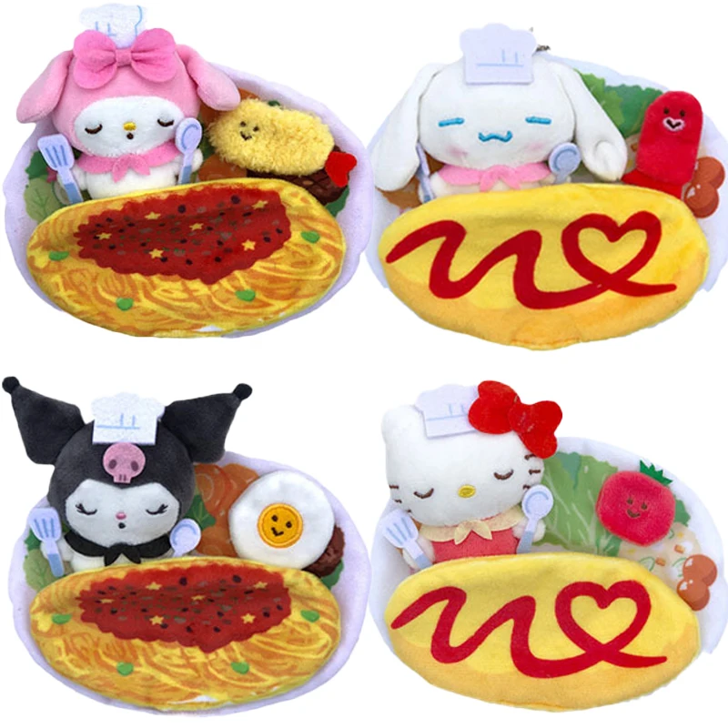 

Kuromi Purin Dog Sanrioed Plush Keychain Kawaii Kt Cat Cinnamoroll Doll Toys Pendant Anime Cartoon Creative Cosplay Chef Gifts