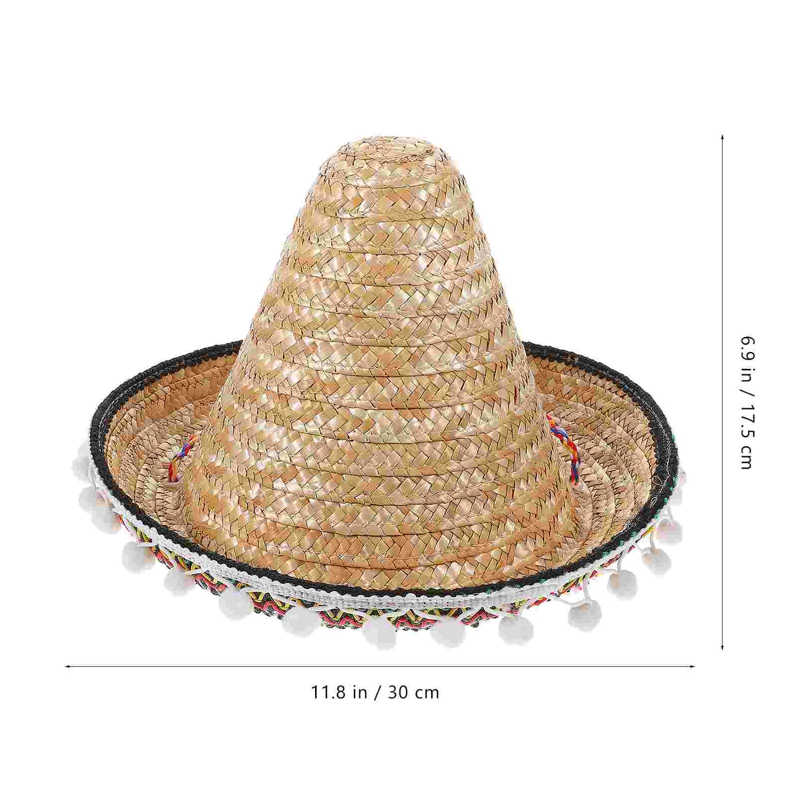 

Mexican Sombrero Hat Hats Fashion Men Decorate Straw Woven Party Man Halloween Decorations Outdoor