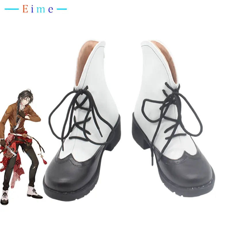 

Anime Bungo Stray Dogs Oda Sakunosuke Cosplay Shoes Halloween Carnival Boots Cosplay Prop PU Leather Shoes Custom Made