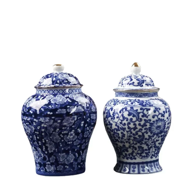 

Blue Sealed Storage Tea And General Jar Vase Vase White Crafts Home Home Container Porcelain Jar Box Ceramic Plum