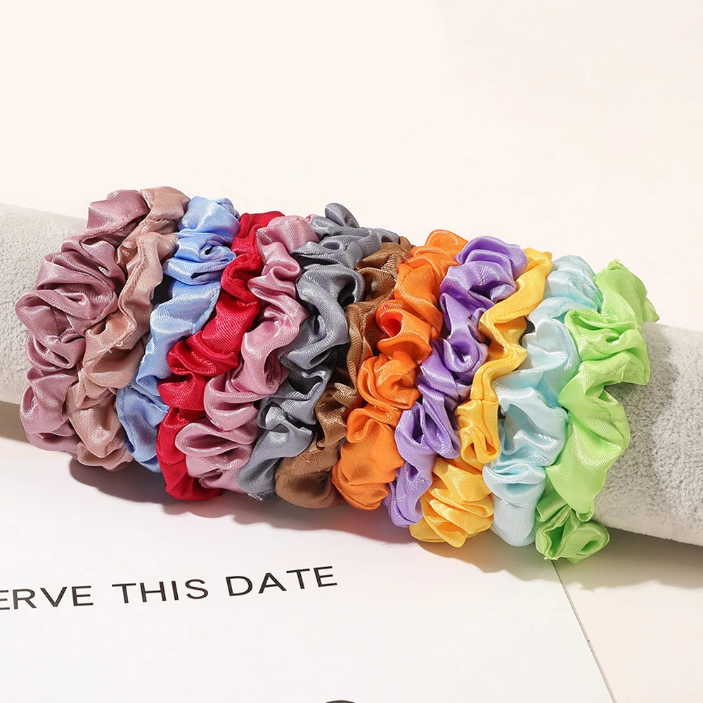 1 шт. эластичные атласные резинки для волос Однотонные аксессуары девочек