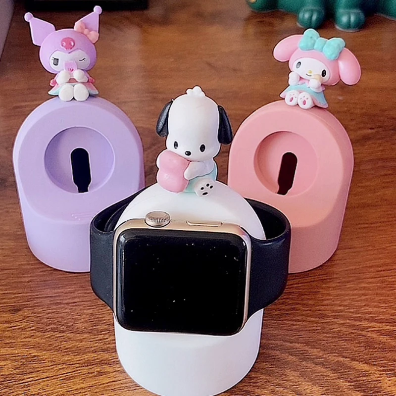 

Kawaii My Melody Kuromi Pochacco Charger Cradle for Iwatch 7 6 5 4 3 2 1 Se Cute Charging Holder Dock Apple Watch Accessories