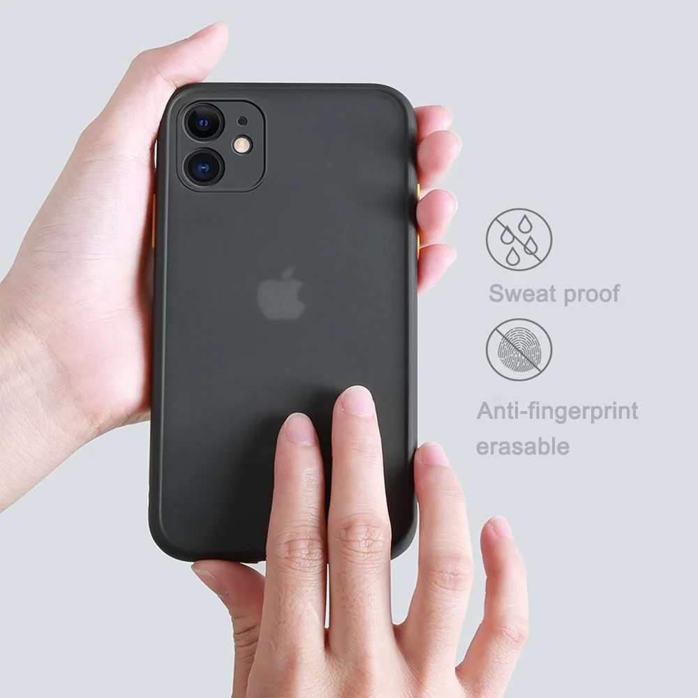 Matte Case For iPhone 13 12 11 Pro Max XR XS X 7 8 Plus SE Lens Protection Case Matte Hard Cover Shockproof Clear Phone Case