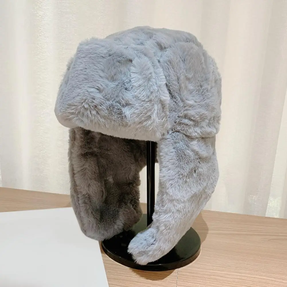 

Нежная шапка с клапаном для ушей, пушистая сохраняющая тепло утолщенная зимняя теплая шапка с клапаном для ушей