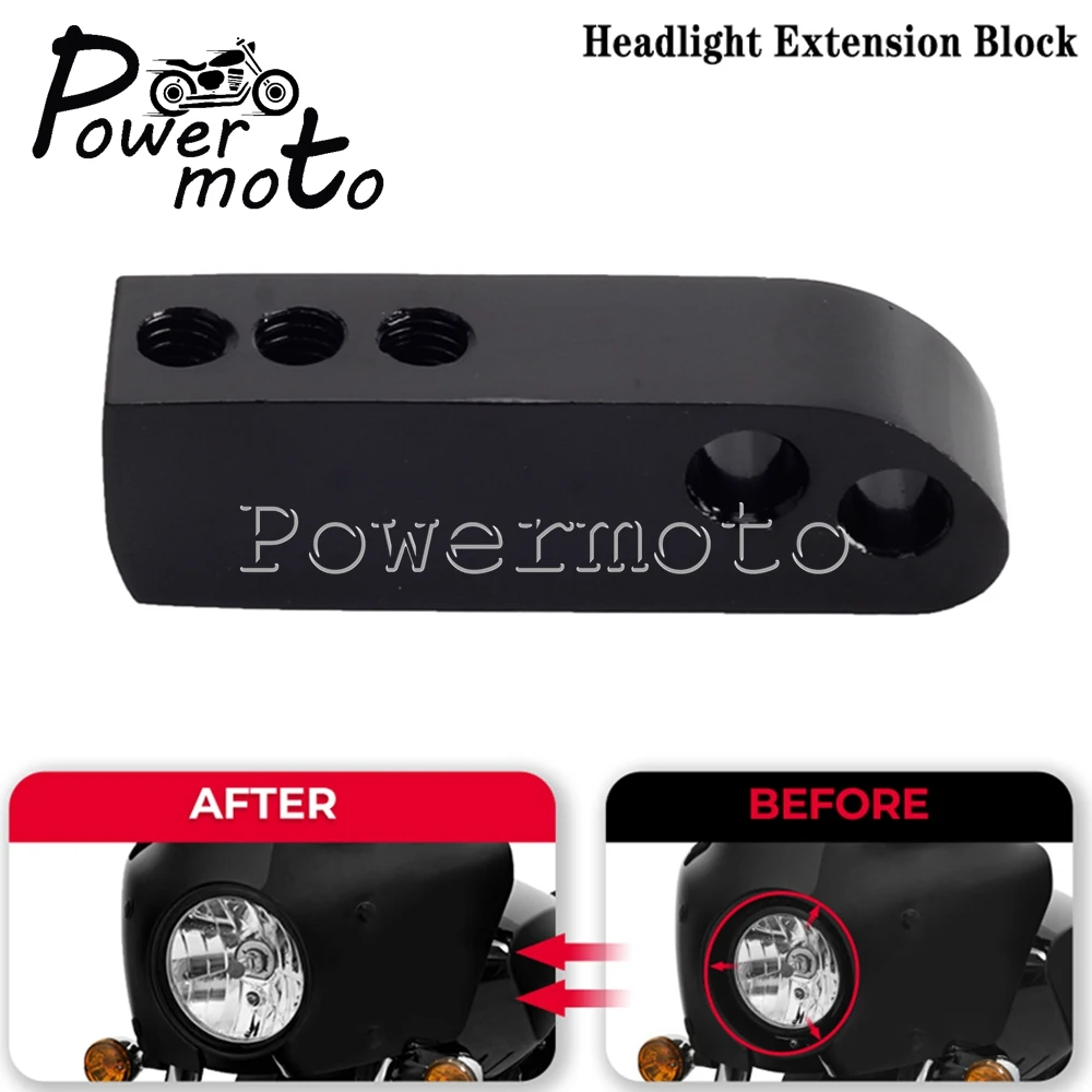 

Black Headlight Extension Block For Harley Dyna Super Glide FXD FXDC FXDCI FXDI FXDI35 Low Rider FXDL I Street Bob FXDBI 2006-17