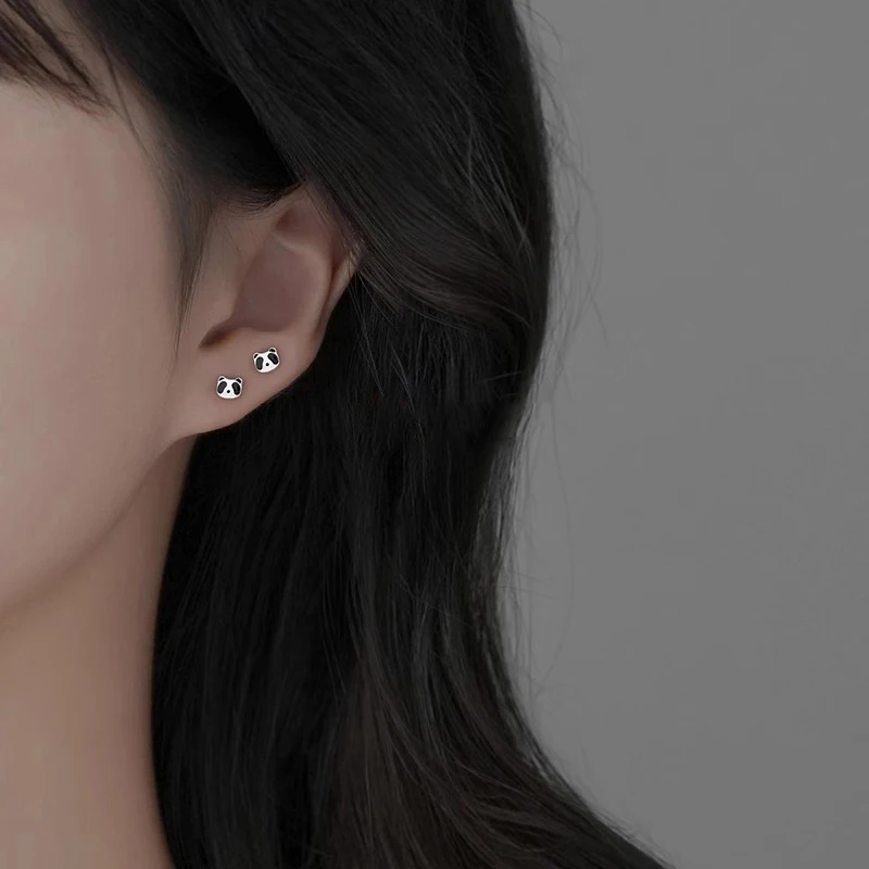1 пара классических серег-гвоздиков с головой панды модные серьги-гвоздики для