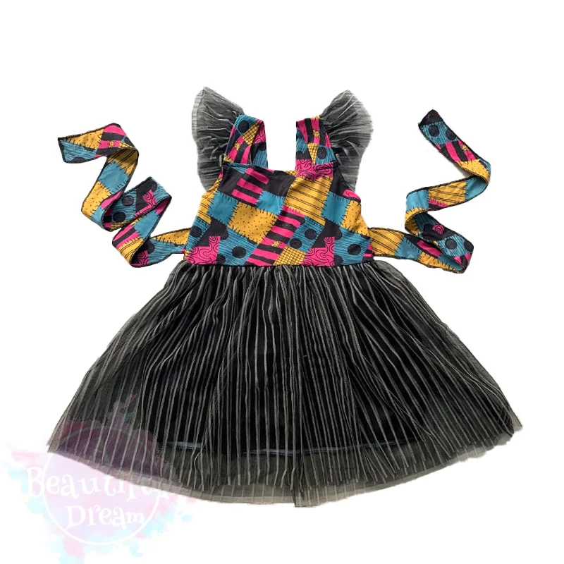 

Happy Halloween Baby Twirl Dress Sleeveless Knee Length Kids Clothing for Toddler Children Outfit Boutique Wholesale