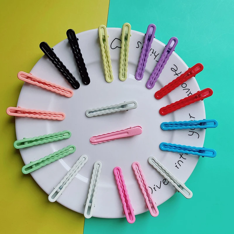 10 шт. заколка для волос ярких цветов бесшовная волнистая Liu зажим в виде утконоса