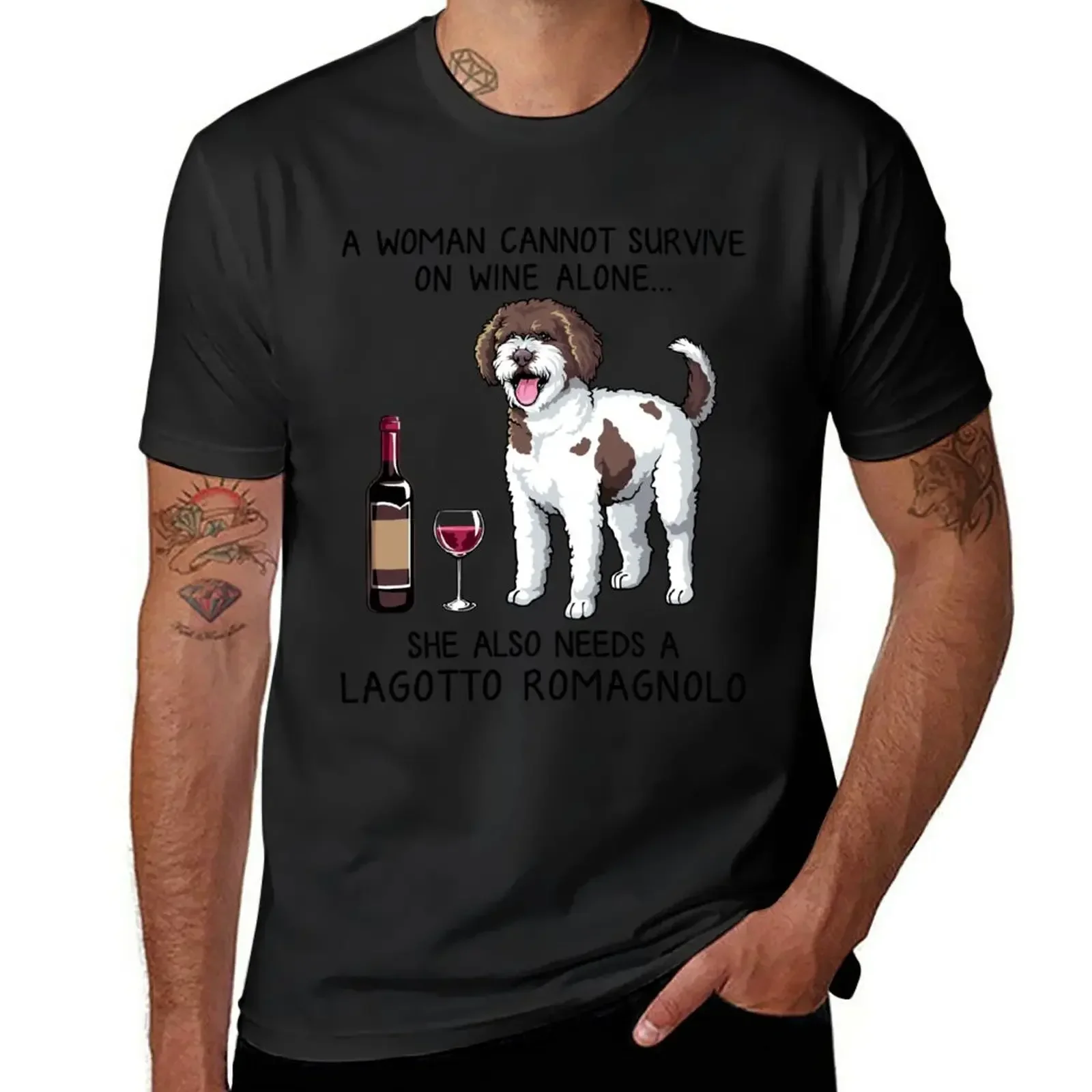 Уличная одежда Cheavyweight аниме новинка Lagotto Romagnolo собака и вино забавный подарок для