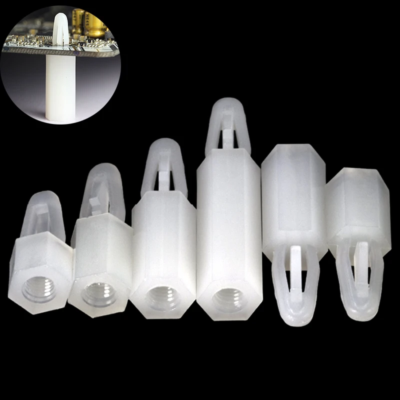 M3 M4 Нейлоновая стойка с шестиугольной резьбой, проставка для печатной платы, материнская плата компьютера, фиксированный зажим, проставки для стойки