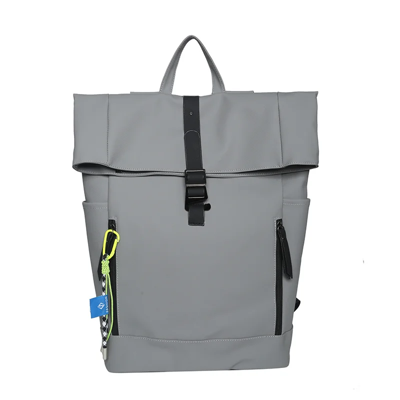 

Lady's Leisure Large Bag Men Laptop Backpack Woman Leather Roll Top Male Travel bag Port School Backpacks For Teenage Girls Book