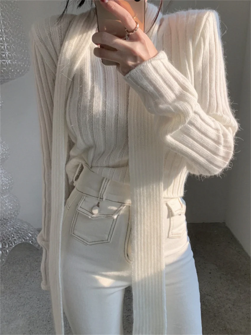 Теплые свитера Alien Kitty вязаная одежда шикарные женские повседневные Пуловеры с