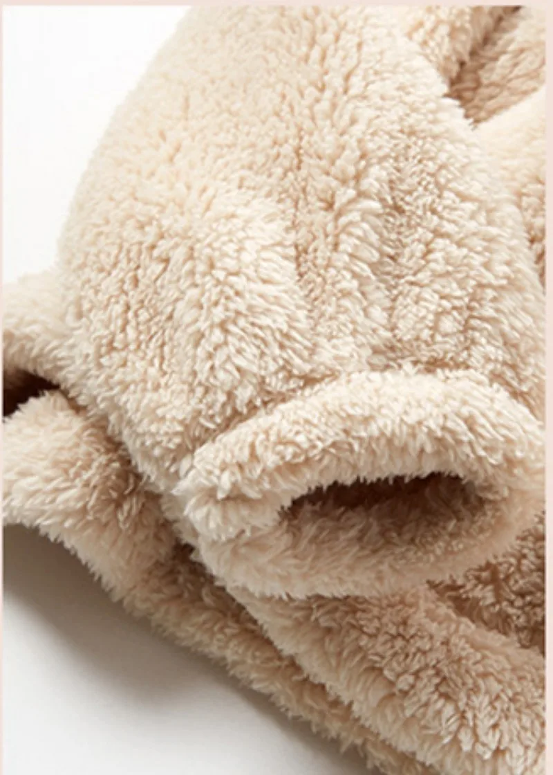 Lady's Winter Solid Two-Pieces Round Collar Pajamas With A Small Scarf Polyester Comfortable Thin Slim Fit Neckline Sleepwear