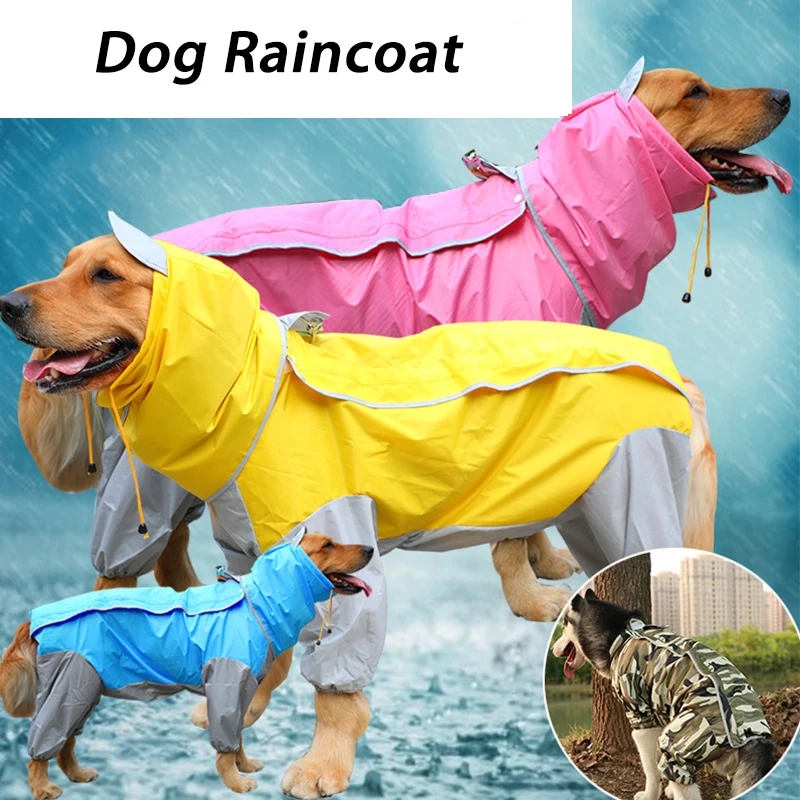 

Dog Raincoat Waterproof Suits Dot Rain Cape for Medium Big Dogs Hooded Jacket Poncho Pet Rain Coat Dog Clothes Pet Accessories