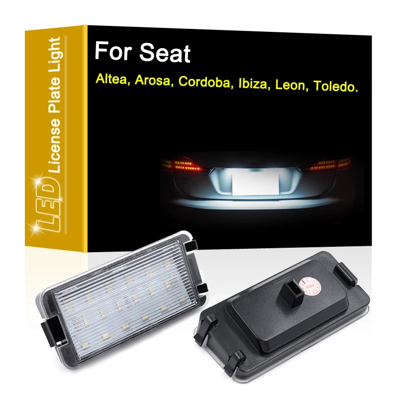 

12V LED Number Plate Lamp For Seat Altea Arosa Cordoba MK1 MK2 Ibiza Leon 1M Toledo 5P White License Plate Light Assembly