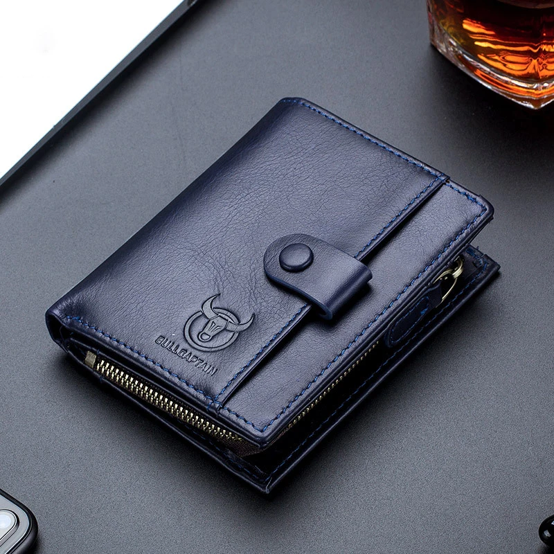 New RFID Blocking Protection Men Wallet ID Credit Card Holder Genuine Cowhide  Leather Business Bank Cardholder Purse