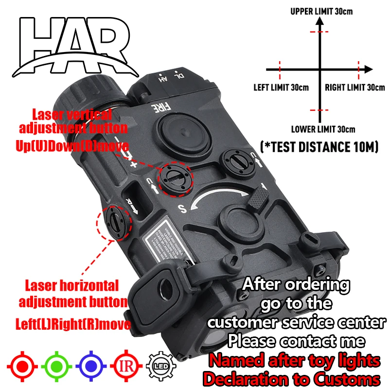 Нейлоновая указка с красной точкой и зеленым ИК-лазером