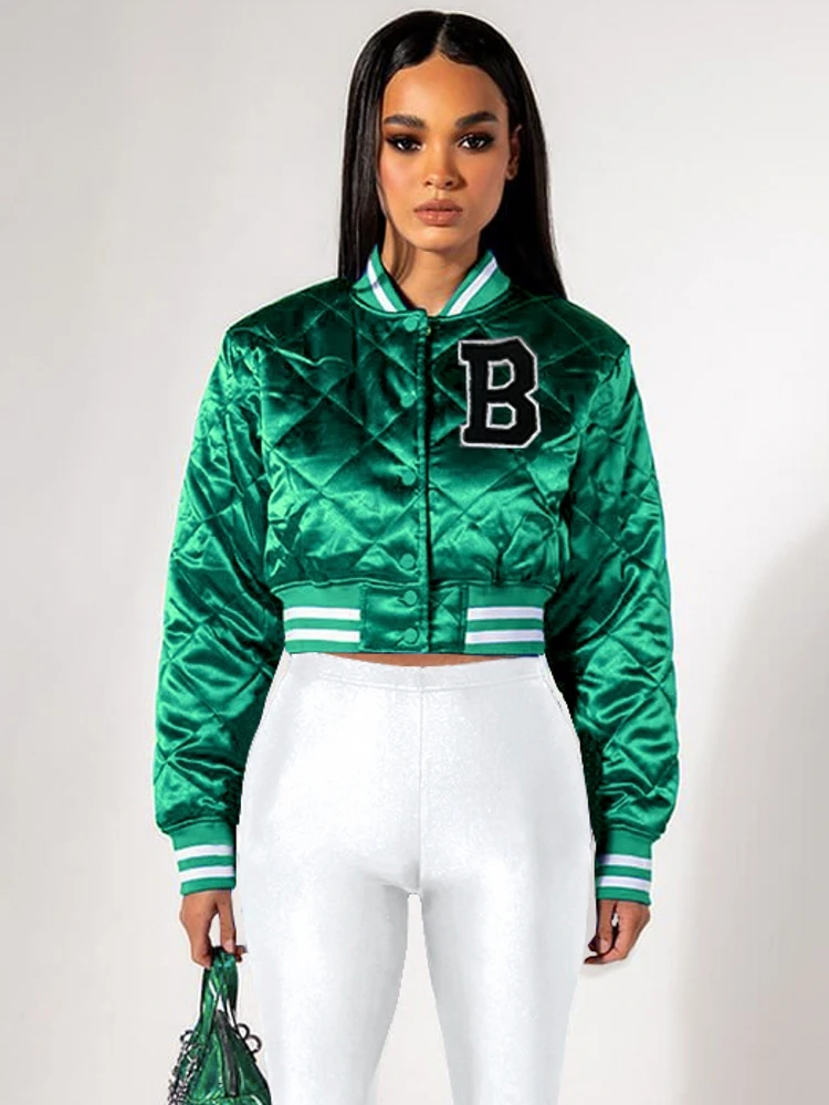 

Куртка-бомбер женская свободного покроя, повседневная куртка с буквенным принтом, пальто с цветными блоками, спортивный стиль, весна-осень