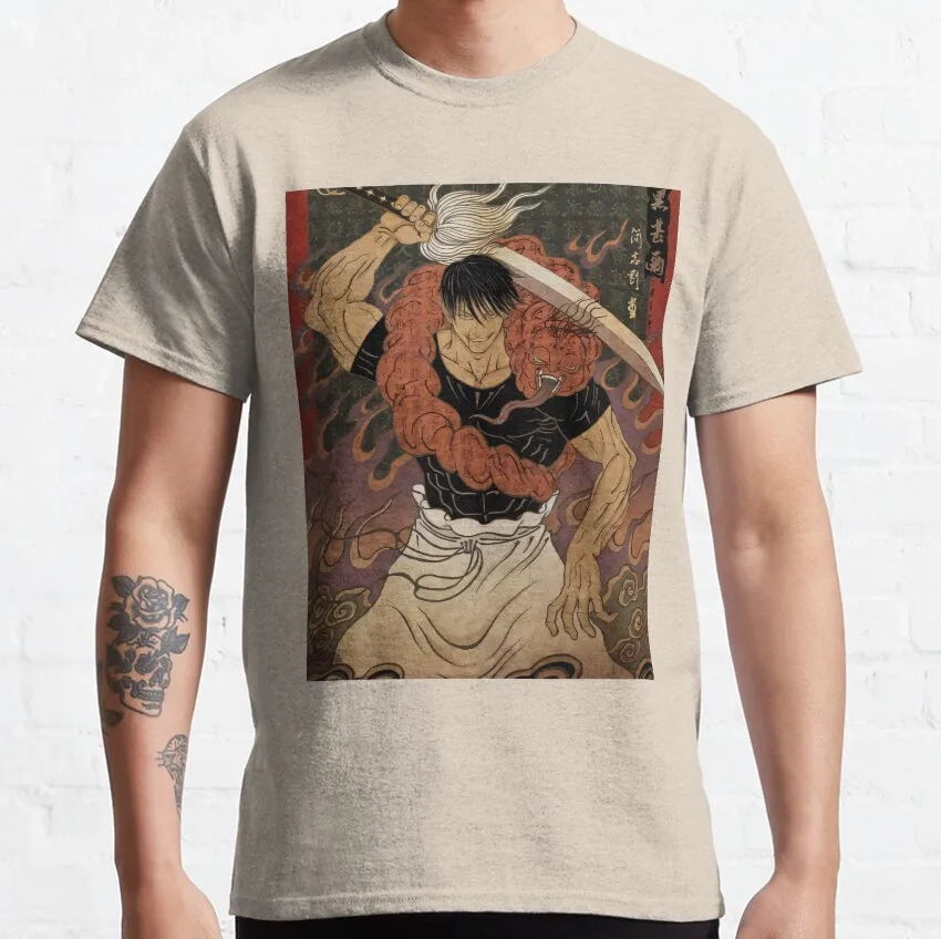 Футболка Zenin Toji Touji Fushiguro манга графическое мужская одежда из 100% хлопка с рисунком