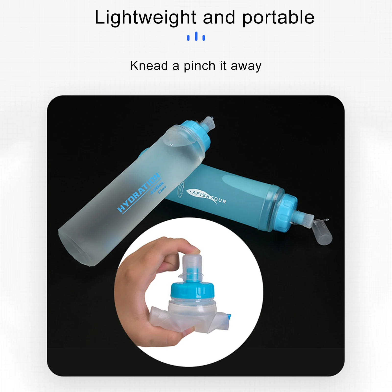 

Collapsible Water Bottles Sports Water Bottle With Straw Silicone Foldable Water Bottle For Gym Camping Sports Lightweight