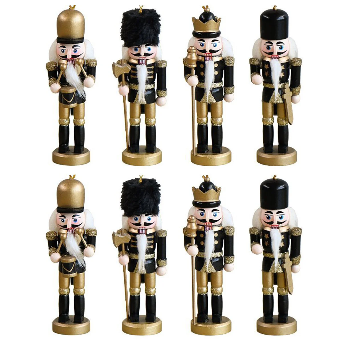 

Nutcracker Nutcrackers Christmas Ornament Woodwoode Figures King Decorative Decor Tree Wooden Christams Gifts Walnut Minipuppet