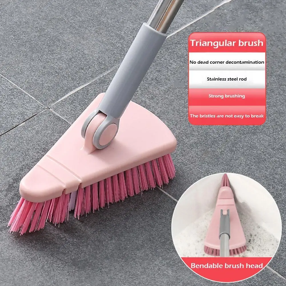 

Bathroom Long-handled Floor Bristles Triangular Floor Glass Cleaning Tools Brush Bristles Window Household Tools Corner Cle M0W8