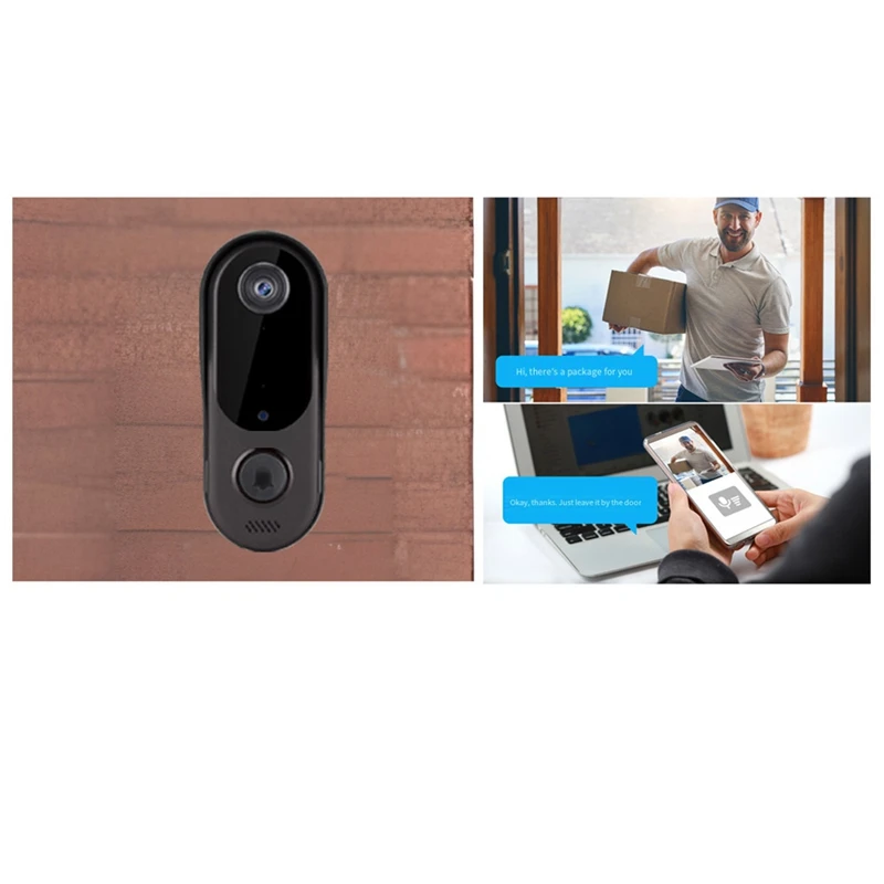 

Smart Home Security Doorbell Camera Wifi Video 2Way Audio Door Bell Wireless Wifi Doorbell Night Vision For Home/Office