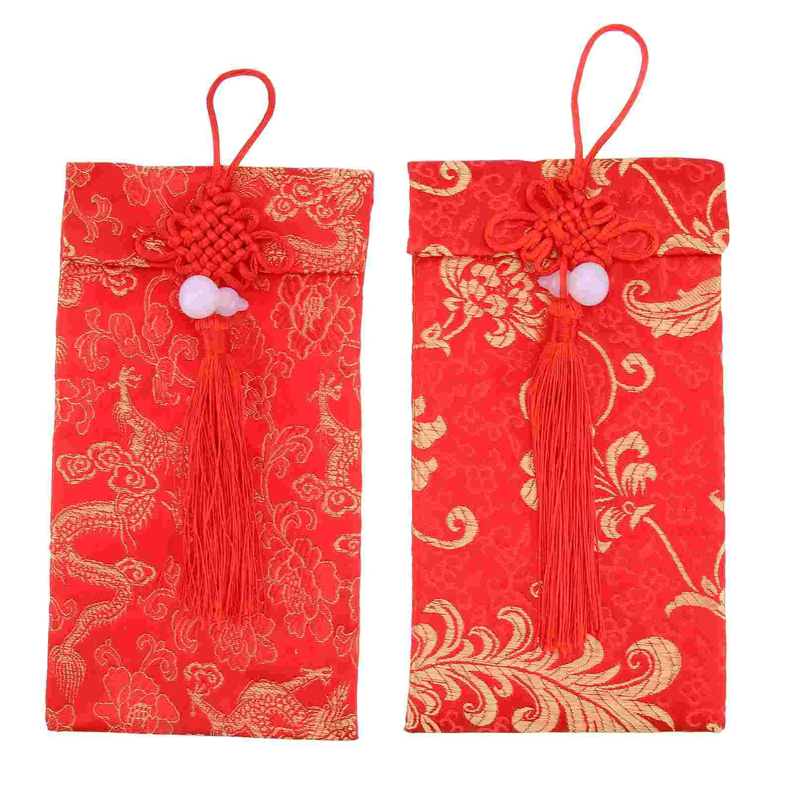 

Money Red Chinese Envelope Year Silk Wedding Bao Hong New Packet Envelopes Party Favor Pocket Giftpockets