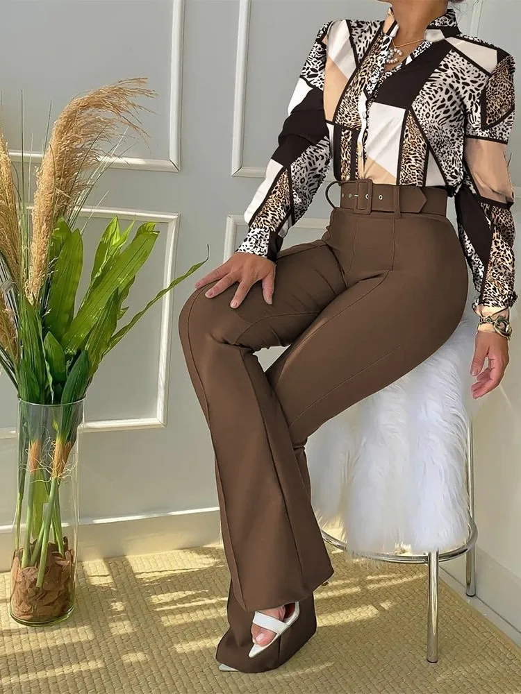 Повседневные женские комплекты из двух предметов осенне-зимняя модная рубашка с