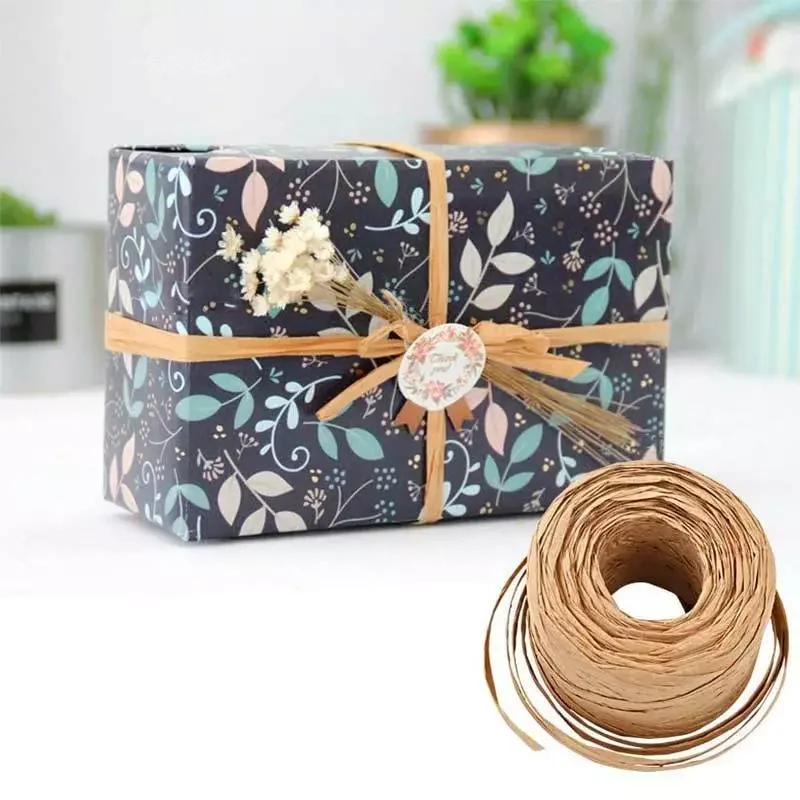 

200 Meters Decoration Wedding Rope Ribbon Raffia Paper Ribbon for Natural Paper Twine Gift Party Easter Packing Craft Wrapping
