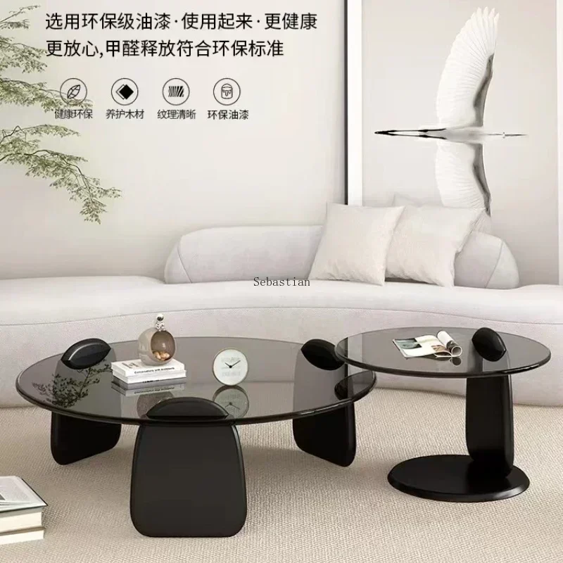 Couch tisch aus gehärtetem Glas nordisches Licht Luxus Manusiaischen минималистичный ischen Tee Mesas Haushalt kreisförmige