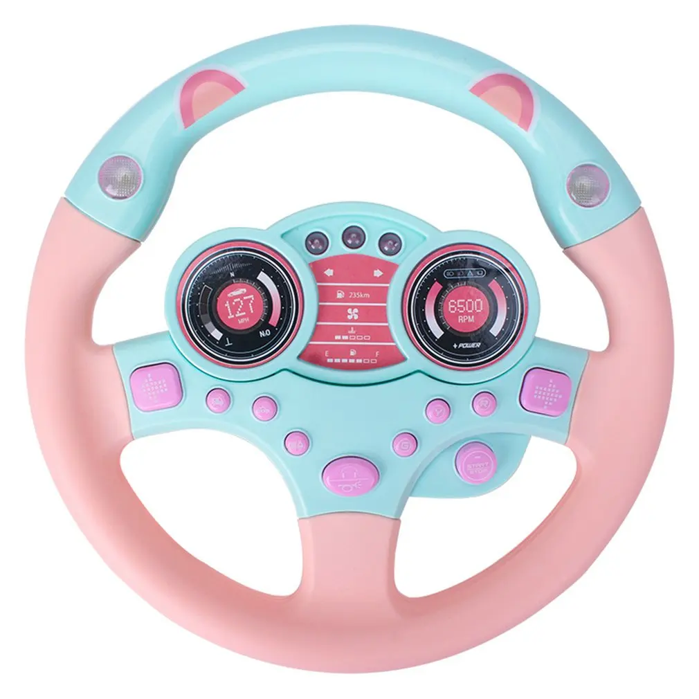 

Steering Wheel With Base Simulated Co-pilot Toy Early Childhood Educational Toy Fun Interactive Steering Wheel