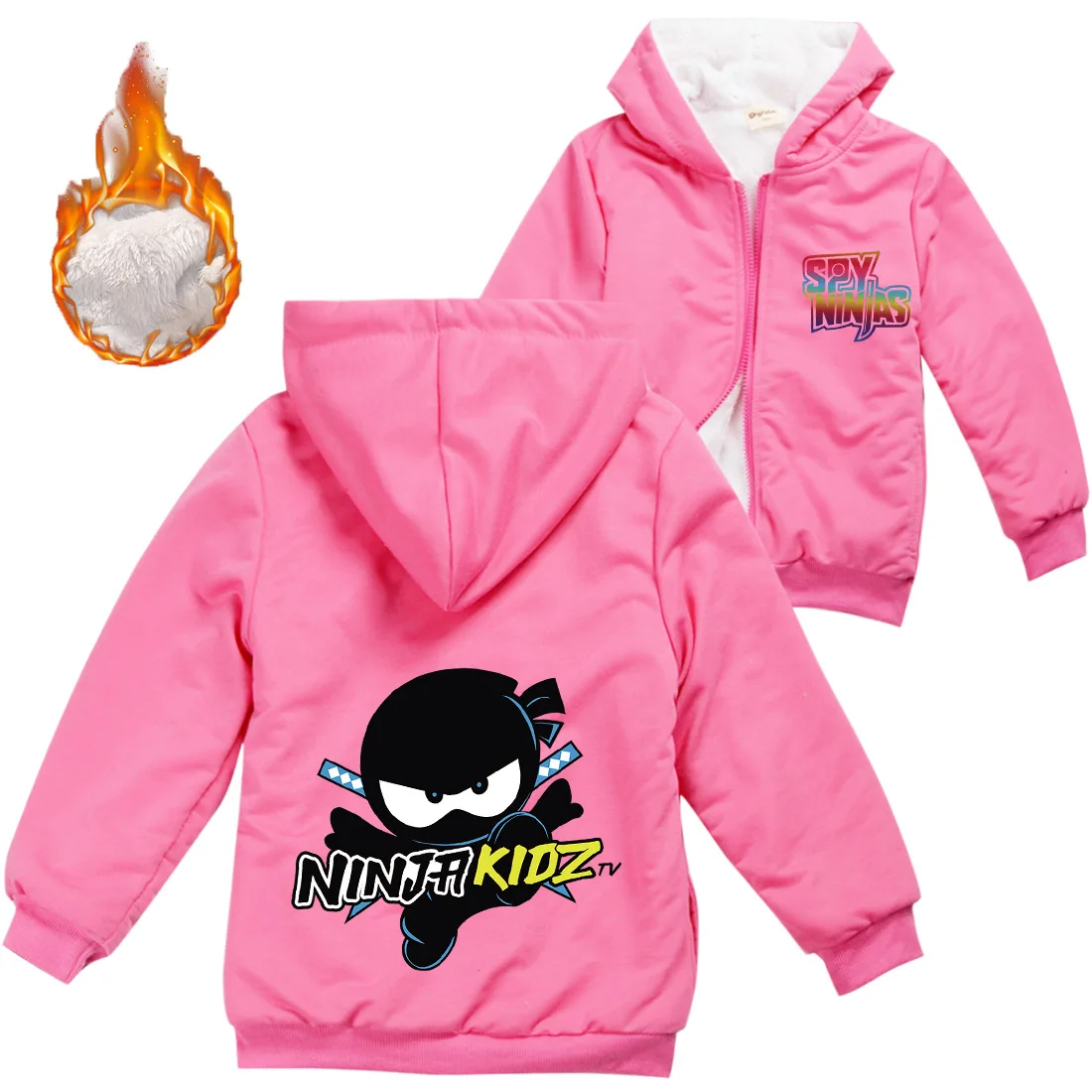 Новая зимняя детская одежда NINJA KIDZ теплая плотная бархатная куртка с капюшоном на