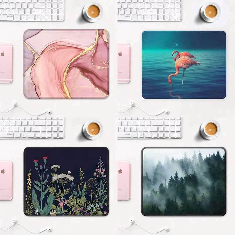 

Резиновый коврик для мыши Auhoahsil в современном абстрактном стиле, коврик для мыши для игр, работы, офиса, женщин, детей, Квадратный, с прочными краями, коврик