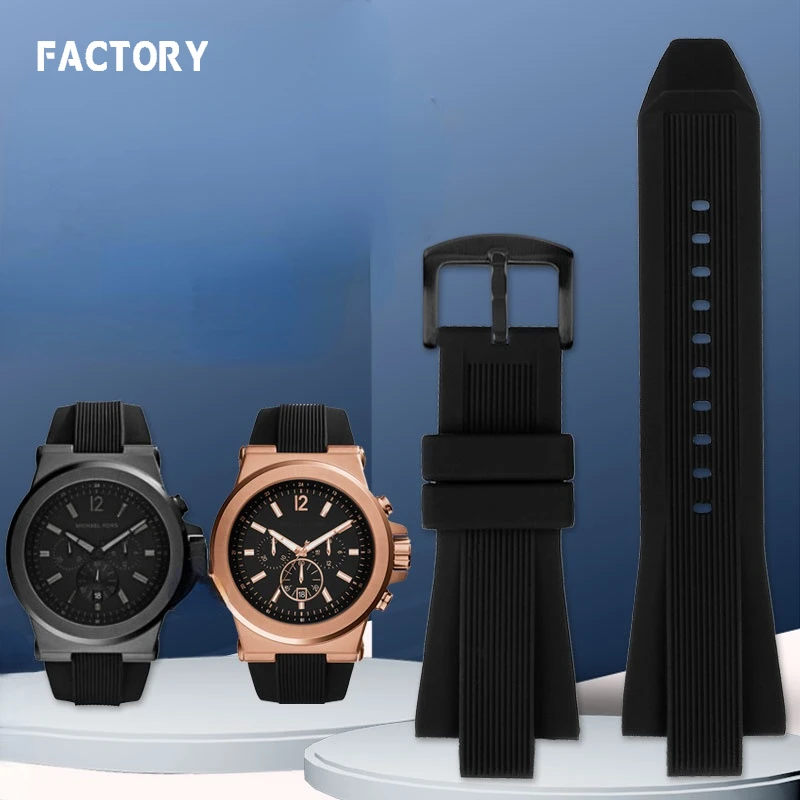 

Watchband for Michael Kors Mk8184 8729 9020 MK8152 MK9020 MK9026 Raised Mouth Silicone Watch Strap Accessories 29mmx13mm