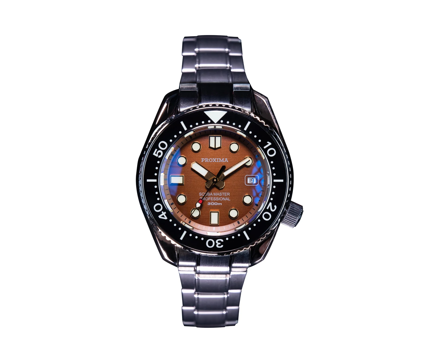 

Brown Mens Business Casual Fully Automatic Mechanical Watch Sport Diving Sapphire Classic