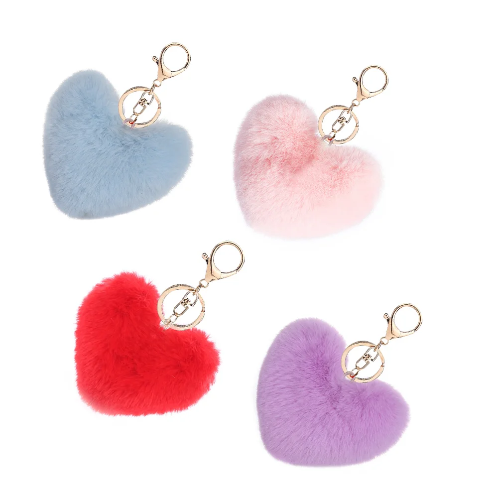 

4pcs Creative Heart Key Chains Durable Heart Key Chains Key Pendants Key Decor