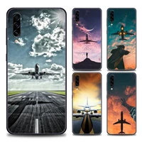 phone case for samsung a10 e s a20 a30 a30s a40 a50 a60 a70 a80 a90 5g a7 a8 2018 soft silicone cover airplane aircraft plane