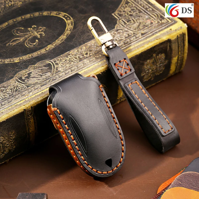 

Чехол для ключей Tesla Model S, модель 3, модель X, защитный чехол для ключей Y, аксессуары для стайлинга автомобиля, кожаный чехол для ключей ручной работы