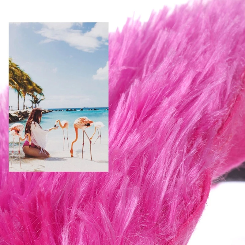 

N58F Sweet Live Broadcast Tiara Women Students Photoshoot Hairband Stuffed Flamingo Shape Headbands Stero Cartoon Hair Hoop