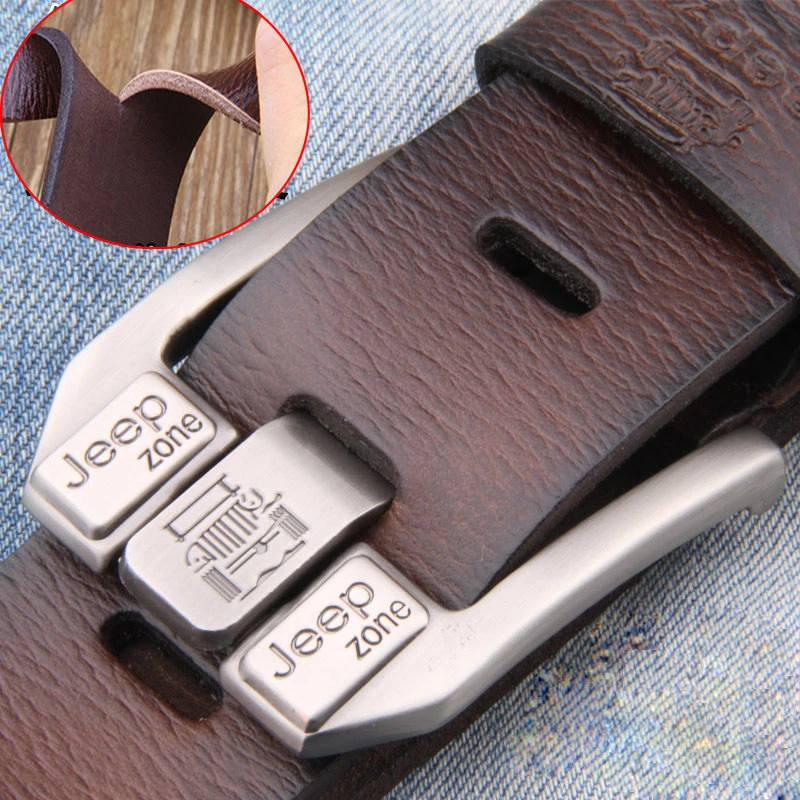 Cinturón de cuero genuino de alta calidad para hombre, correa de diseño de hebilla de Metal Vintage de lujo, correa de marca de lujo para Jeans