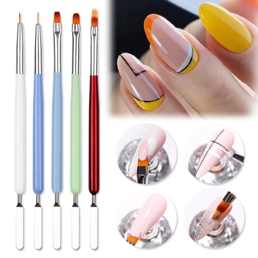 

Double Head Professional Nail Brush Nail Drawing Brush UV Gel Nail Dot Pen Nail Palette Pull Pen Practice Palette Lever
