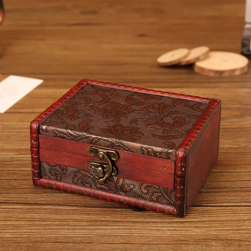 

Chinese jewelry box retro wooden storage box hand-made old box props storage treasures box crafts