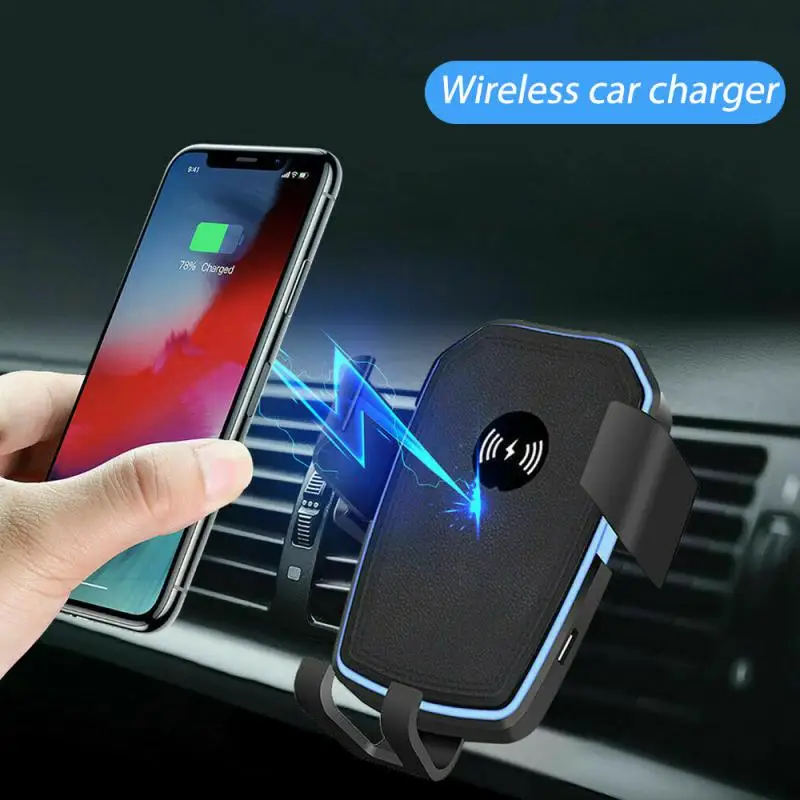 

10W Car Qi Wireless Charger, Car Suction Cup + Air Vent Mount Phone Holder, Automatic Clamping For IPhone XR X 8 11 Samsung S10
