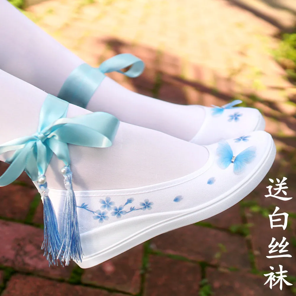 

Ballet Dance shoes Mo Dao Zu Shi Anime Embroidered Shoes Original Ancient Lolita Embroidery Style Stage performance Boots Gifts