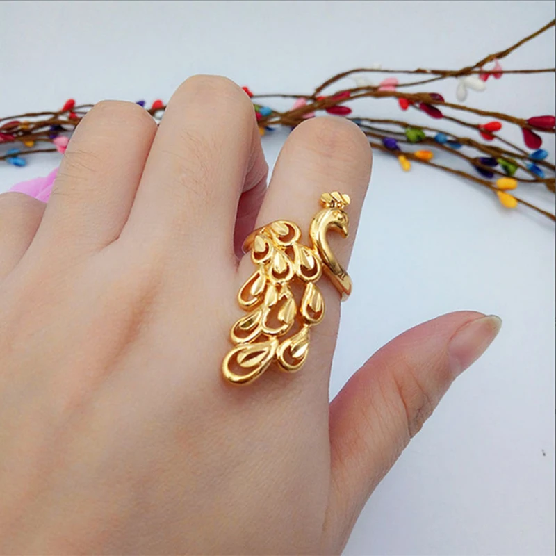 

2020 Phoenix ring Exquisite Vintage Peacock Ring Adjustable Opening Rings For Women bride party gift Wedding Rings Jewelry