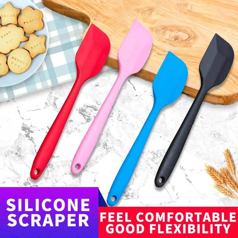 Kitchen Baking tools integrated silicone scraper multi size cake cream spatula mixing scraper high temperature resistant plastic